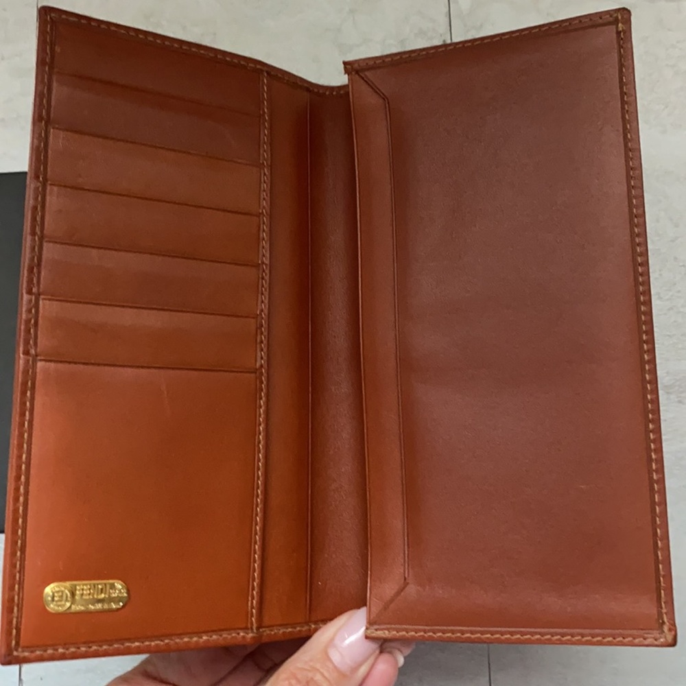 Fendi Brown and Tan Canvas Bifold Wallet - Picture 2 of 4
